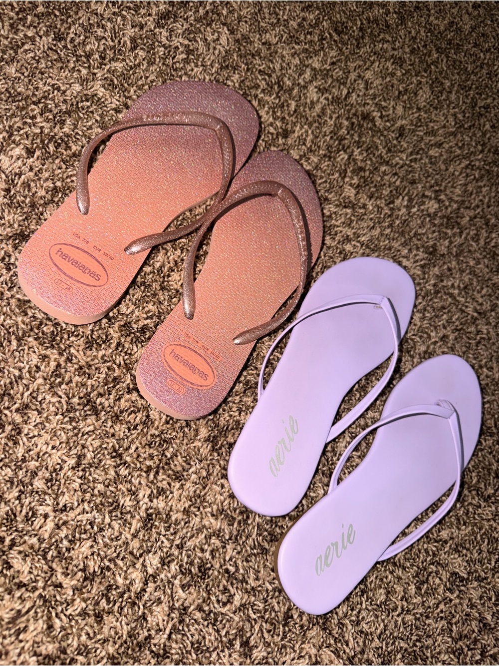 Sparkly Pink & Lilac Purple Flip Flop Bundle